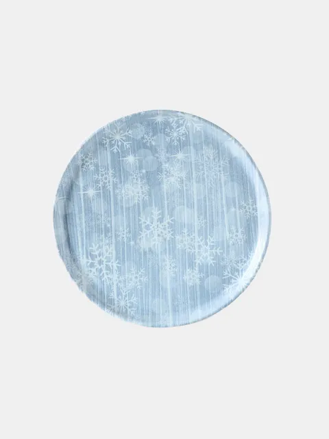 Set x6 Plato Postre Bio Celebraciones Stoneware Copos de Nieve