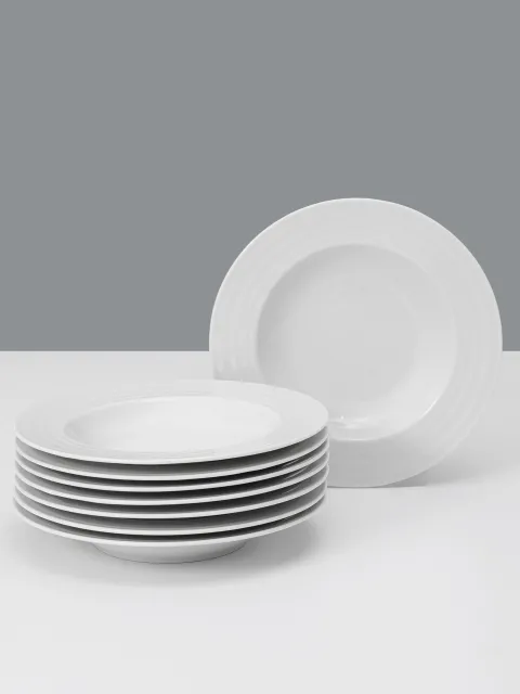 Set x12 Plato Hondo Vibrare Tramontina Blanco 23 cm