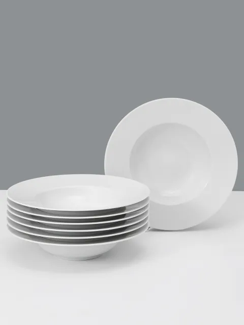 Set x6 Plato Pasta Paola Tramontina Porcelana Blanco 27 cm
