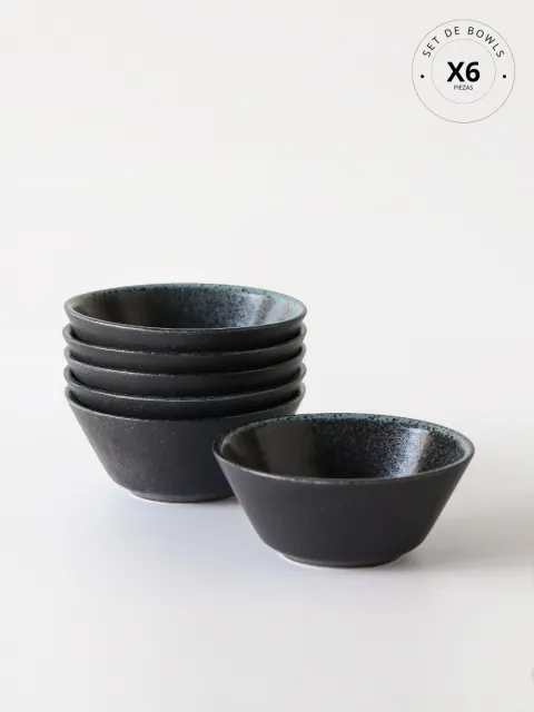Set x6 Bowl Avant Garde Stoneware Night Sky 12,4 cm