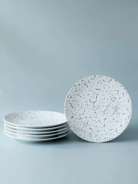 Set x6 Plato Postre Quatz Porcelana White