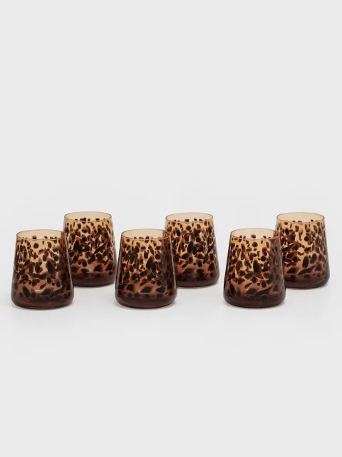 Set x6 Vaso Leopard Ámbar 420 ml