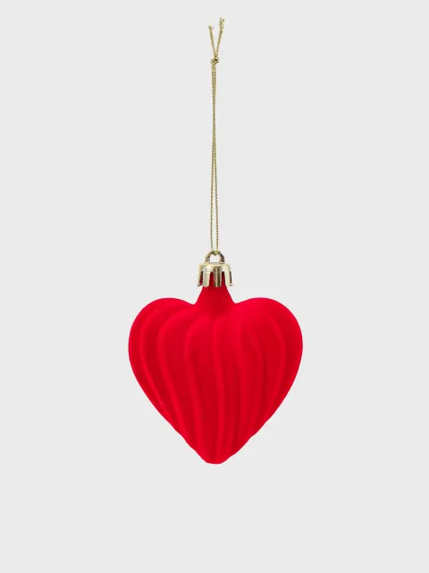 Esfera aterciopelada corazón bordó 7.5 cm Tradicional