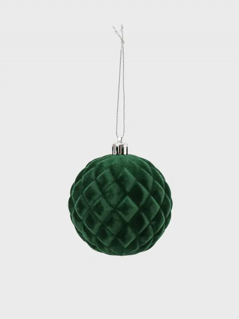 Esfera aterciopelada verde 8 cm Tradicional