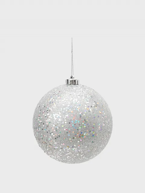Esfera con glitter 15cm Silver