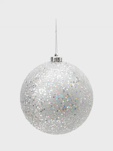 Esfera con glitter 20cm Silver