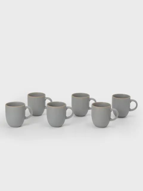 Set x6 Mug Hampshire Porcelana Grey 400 ml