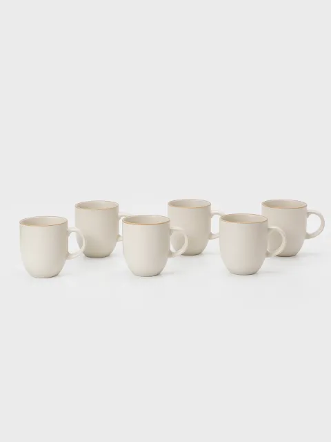 Set x6 Mug Hampshire Porcelana Beige 400 ml