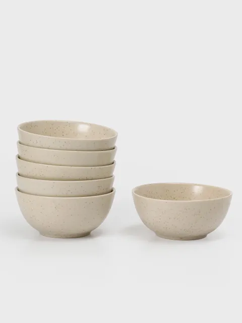Set x6 Bowl cerealero Gres Porcelana Beige 15.5cm