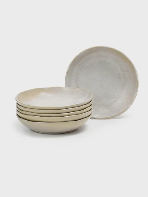 Set x6 Plato Hondo Orgánico Avant Garde Stoneware Latte 22,5 cm
