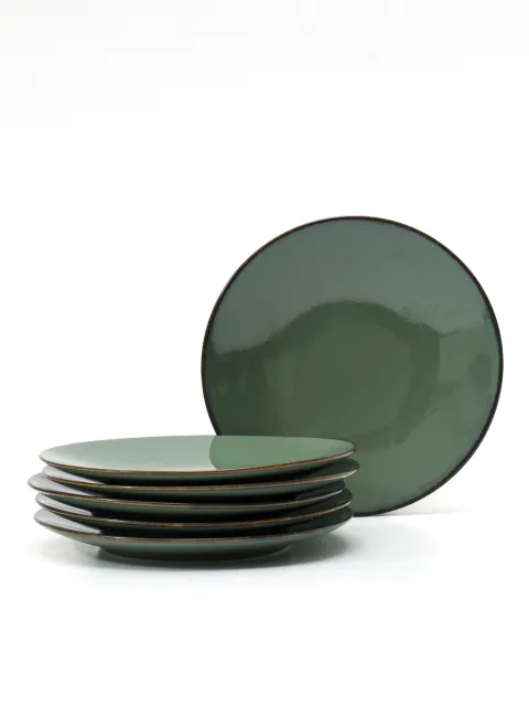 Set x6 Plato Postre Serena Porcelana Verde 20,5 cm