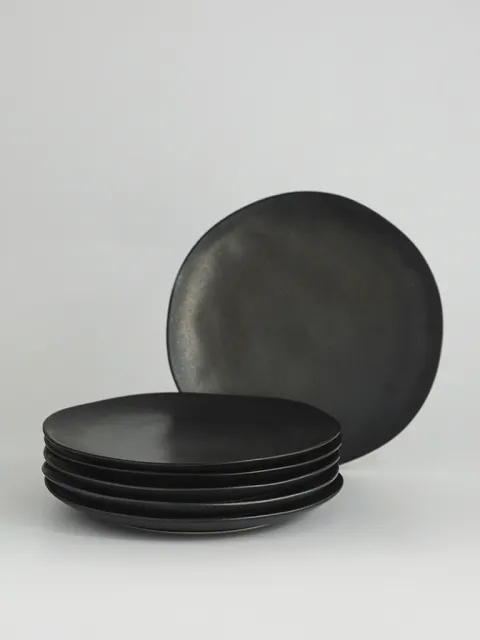 Set x6 Plato Playo Ysee Porcelana Negro 27 cm
